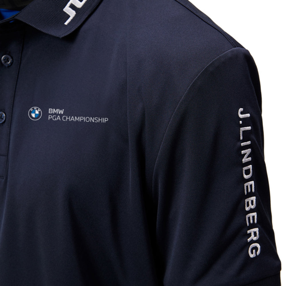 BMW PGA Championship J.Lindeberg Men's Navy Tour Tech Polo Shirt
