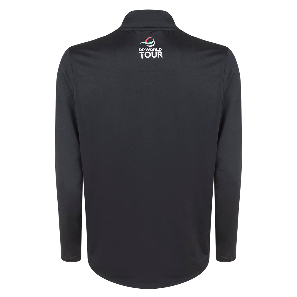 BMW PGA Championship Men's Black 1/4 Zip Mid Layer - Back