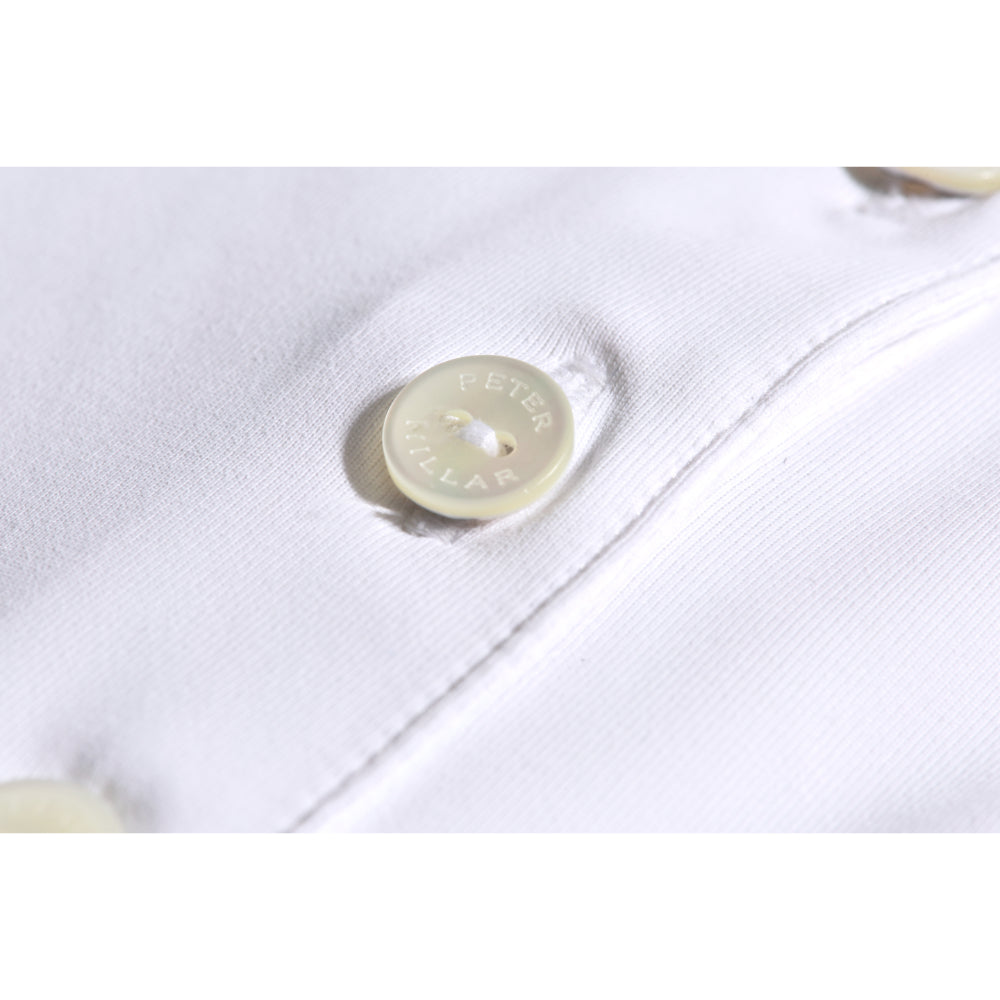 BMW PGA Championship Women's Peter Millar White Polo - Button Close-up
