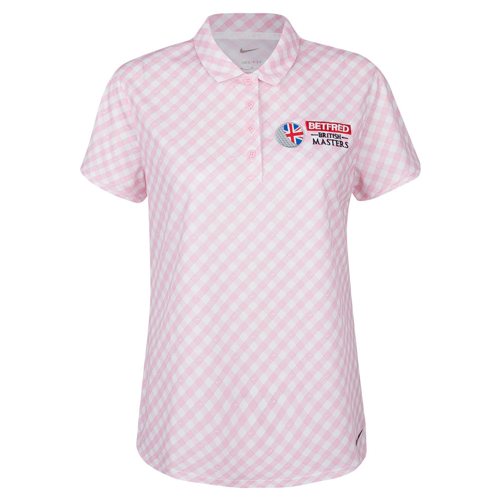 Betfred British Masters Nike Women&#39;s Pink Printed Polo - Front