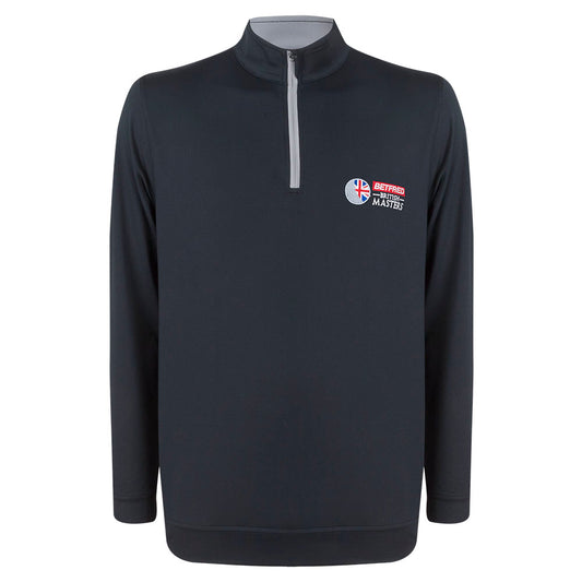 Betfred British Masters Glenmuir Men's Black 1/4 Zip Mid Layer - Front