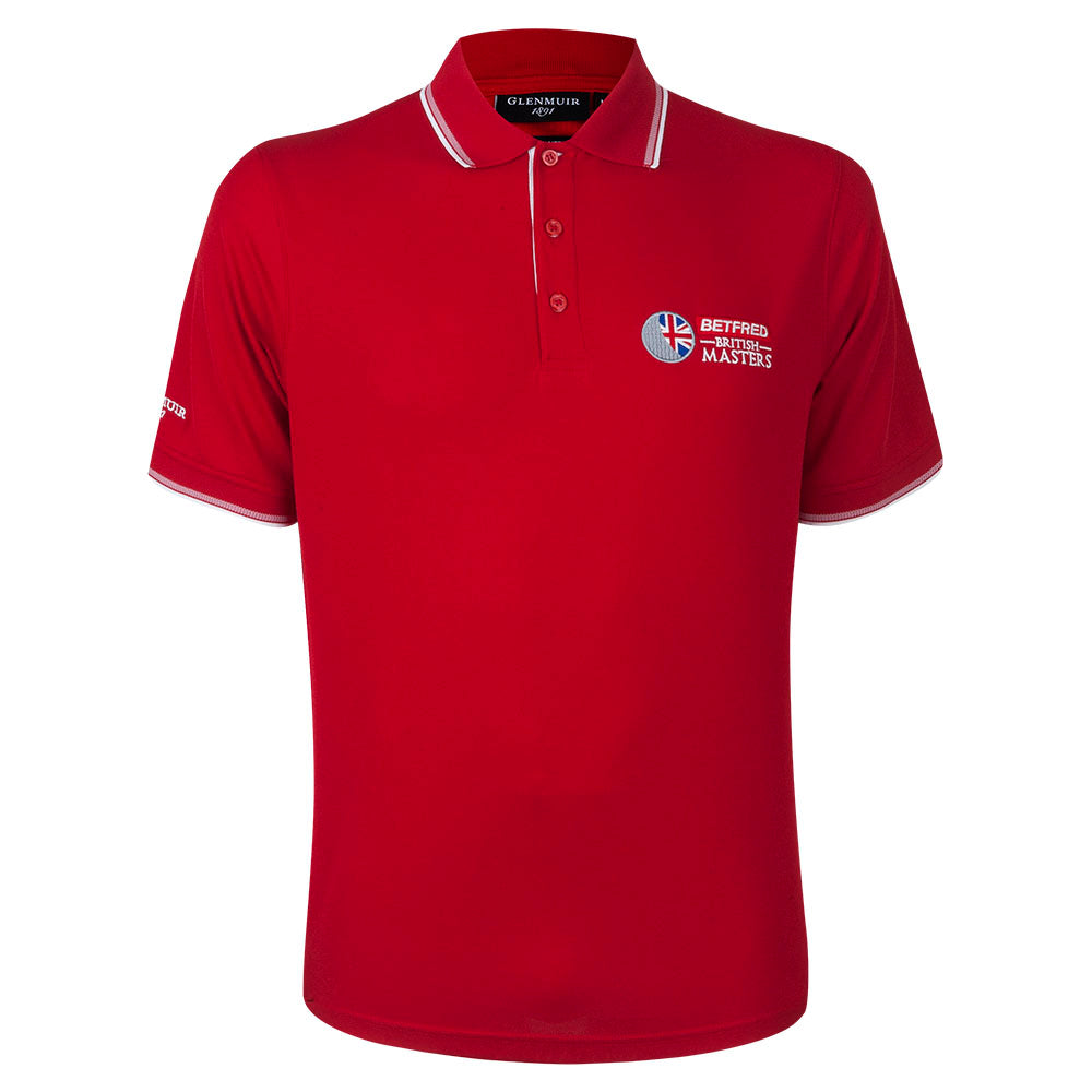 Betfred British Masters Glenmuir Men&#39;s Red Polo - Front