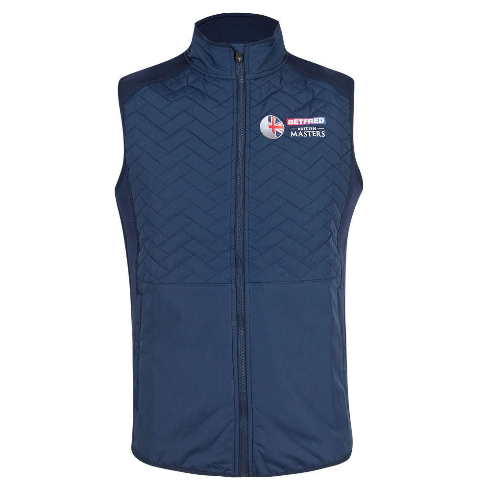 British Masters Men&#39;s Navy Quilted Gilet - Front