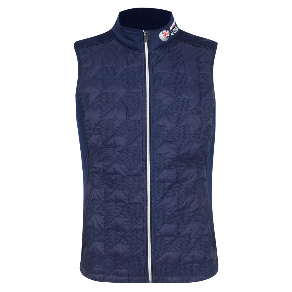 British Masters Women&#39;s Navy Quilted Gilet - Front