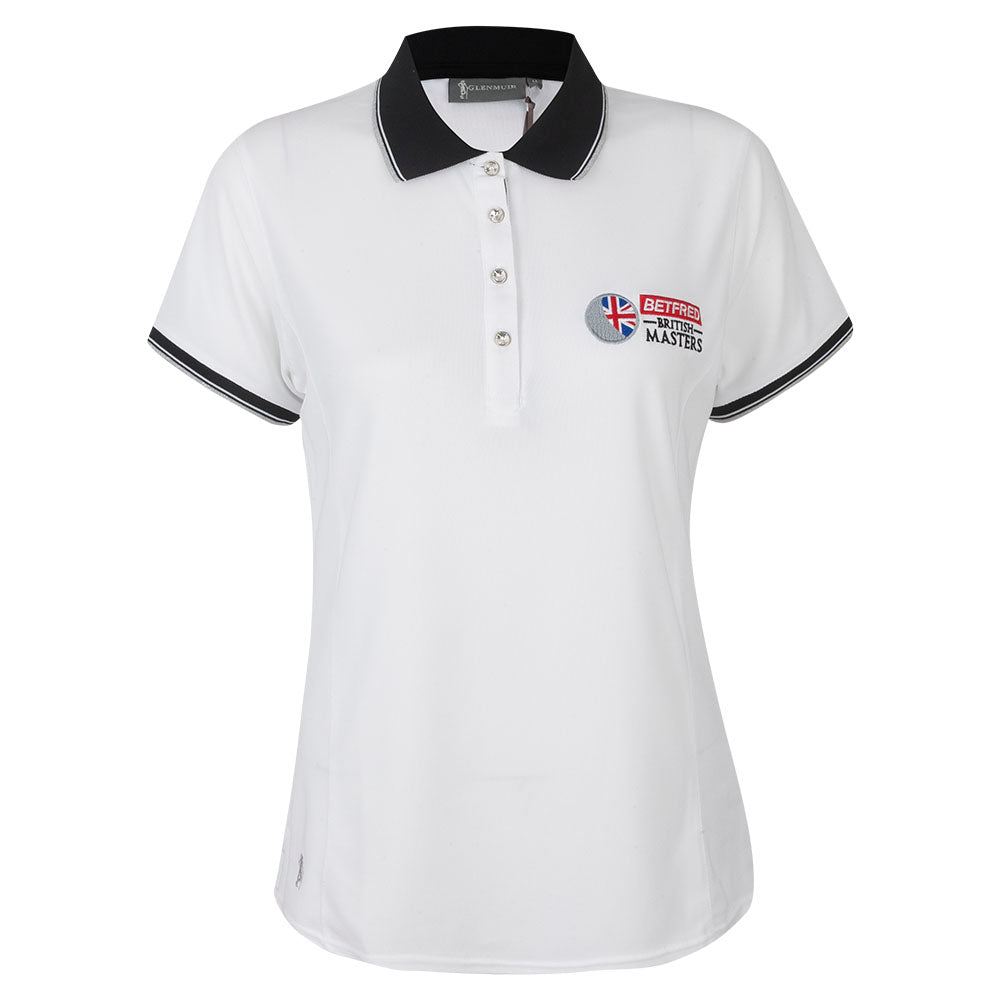 Betfred British Masters Glenmuir Women&#39;s White Polo - Front