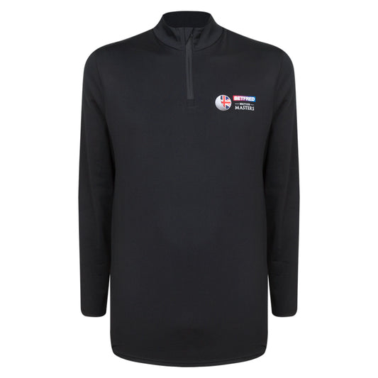 Betfred British Masters Men's Black 1/4 Zip Mid Layer