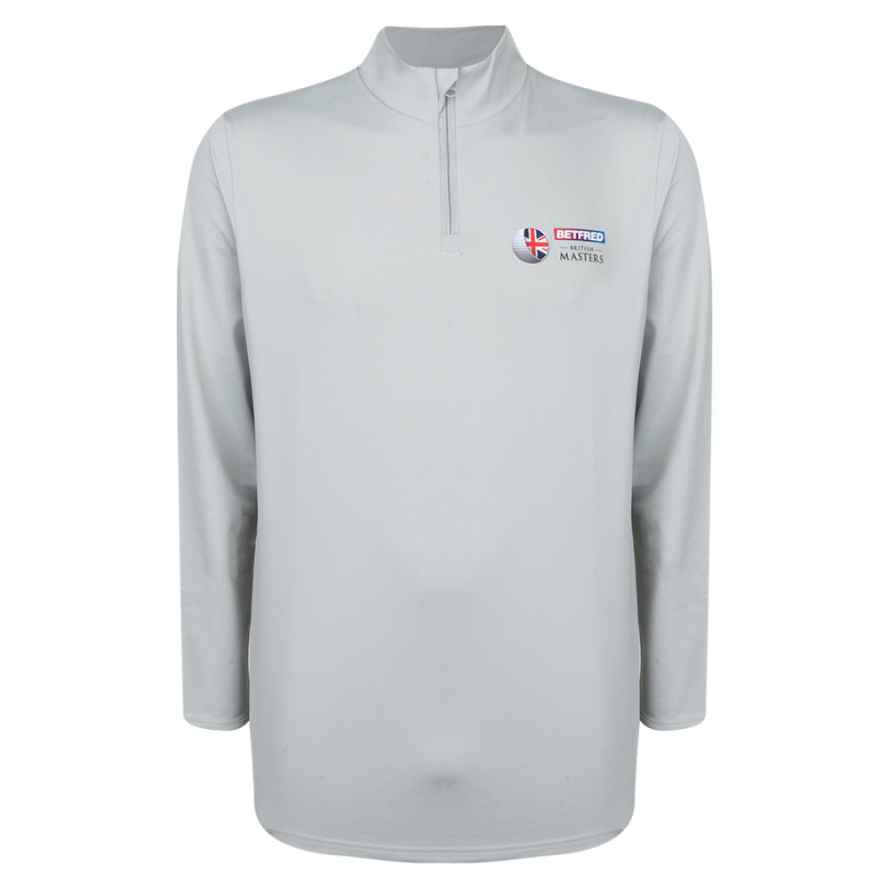 Betfred British Masters Men's Grey 1/4 Zip Mid Layer