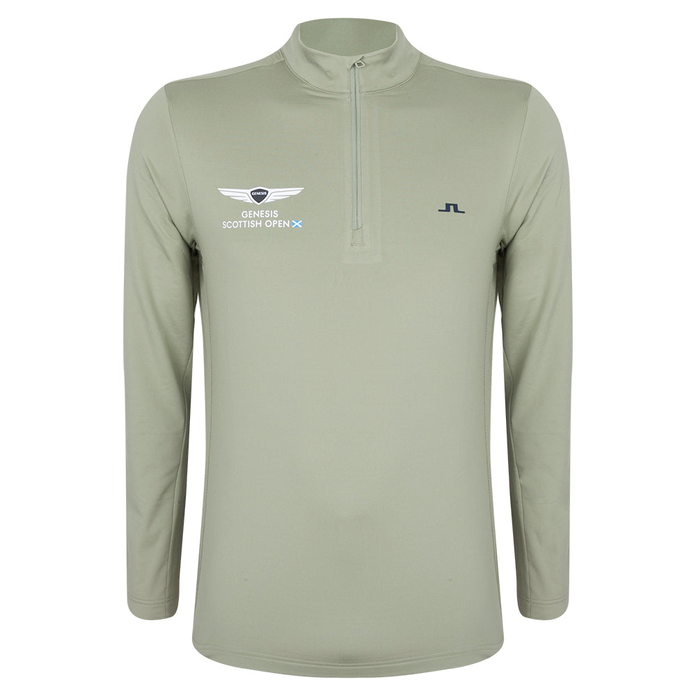 Genesis Scottish Open J.Lindeberg Men's Green 1/4 Zip Mid Layer