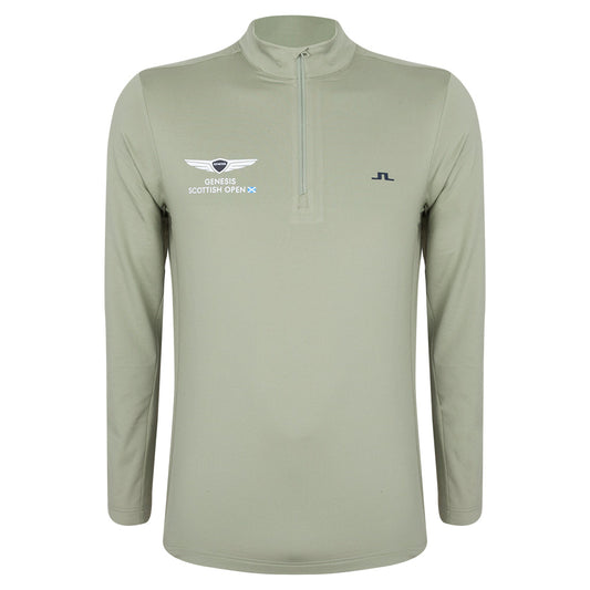 Genesis Scottish Open J.Lindeberg Men's Green 1/4 Zip Mid Layer