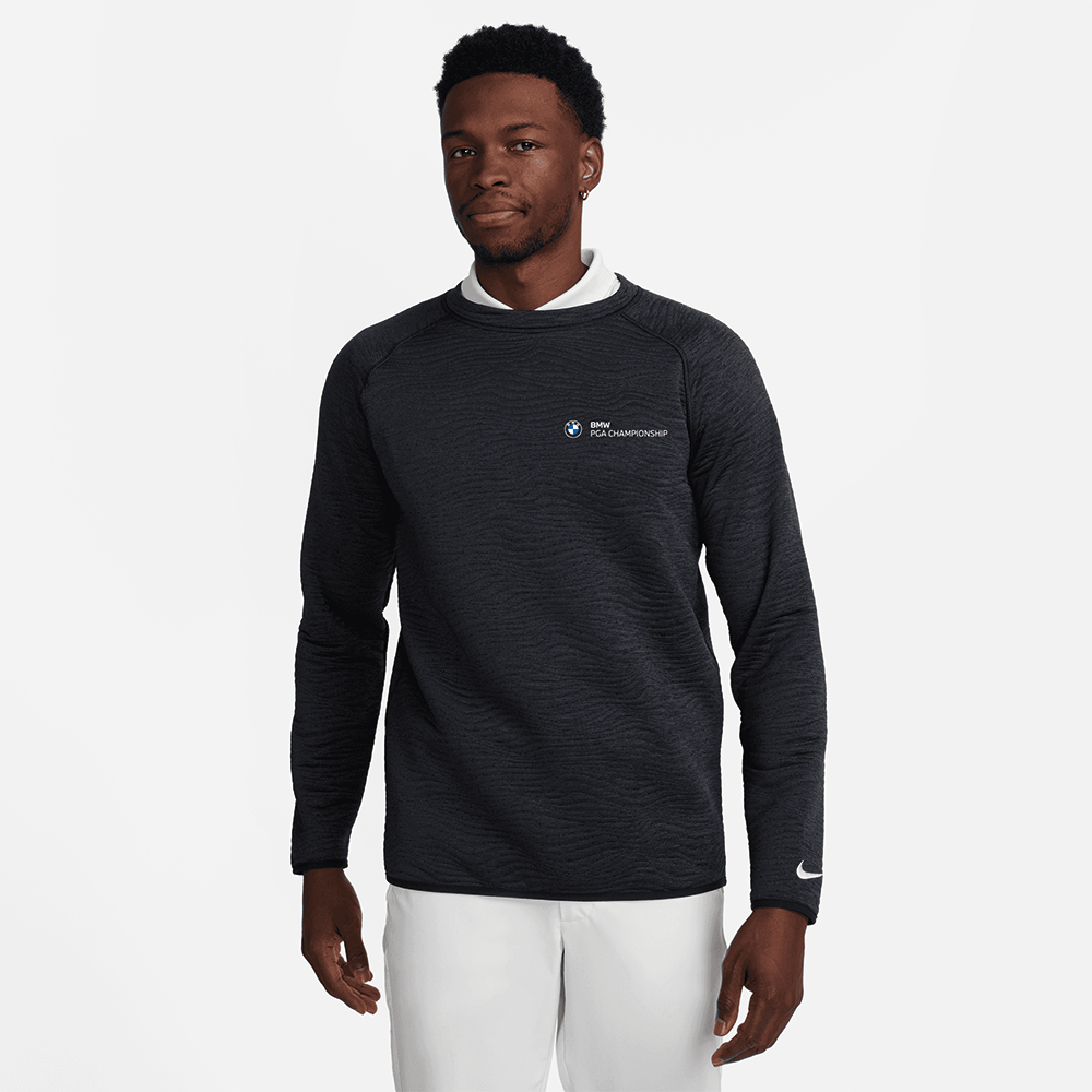 BMW PGA Championship Nike Men's Black Crew Quilted Mid Layer