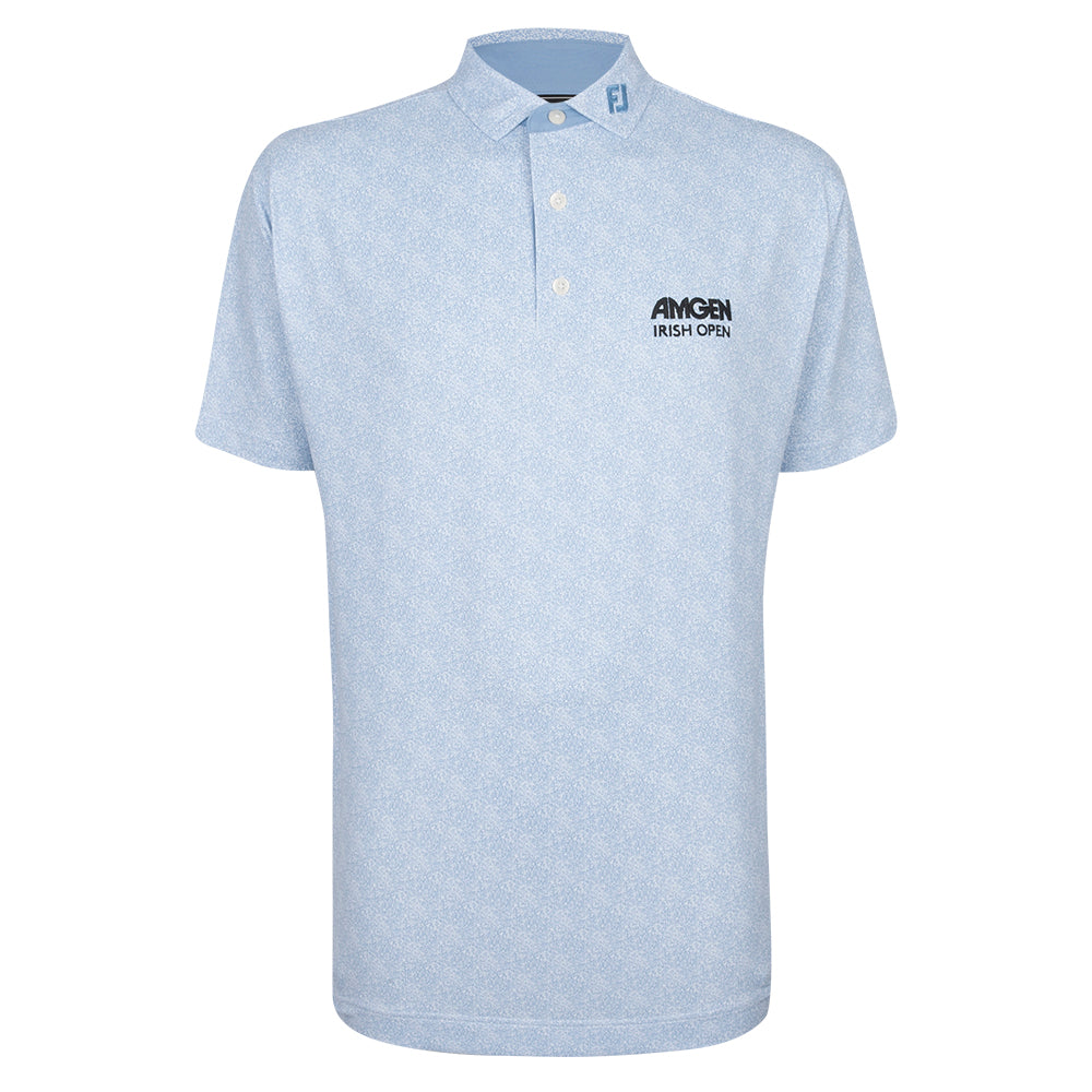 Amgen Irish Open FootJoy Men's Light Blue Pattern Polo Shirt
