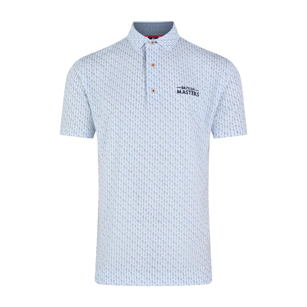 Betfred British Masters FootJoy Men's White/Red Pattern Polo Shirt