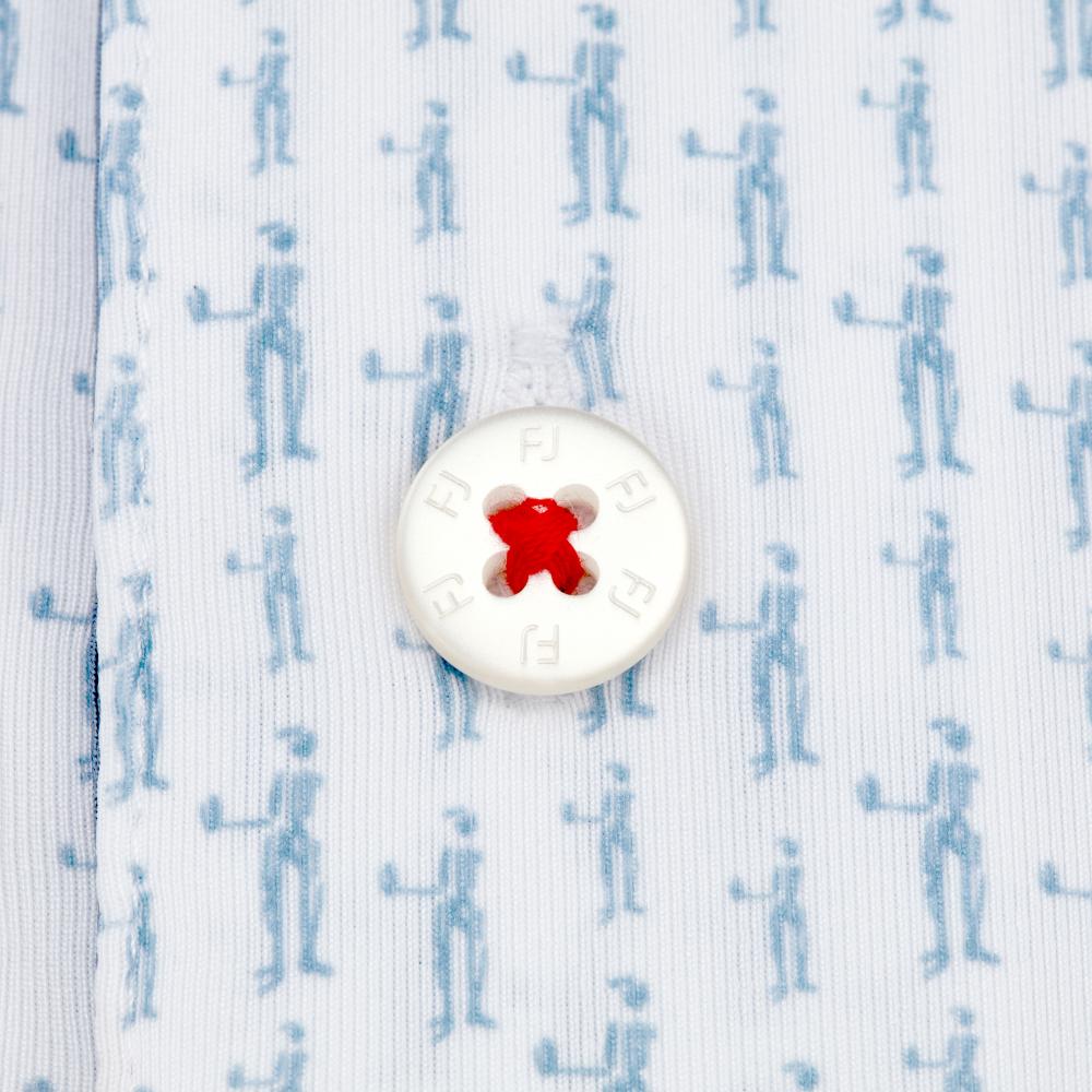 Betfred British Masters FootJoy Men's White/Red Pattern Polo Shirt