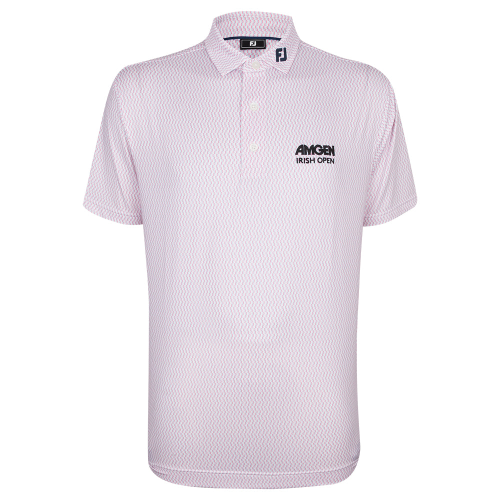 Amgen Irish Open FootJoy Men's Pink Pattern Polo Shirt