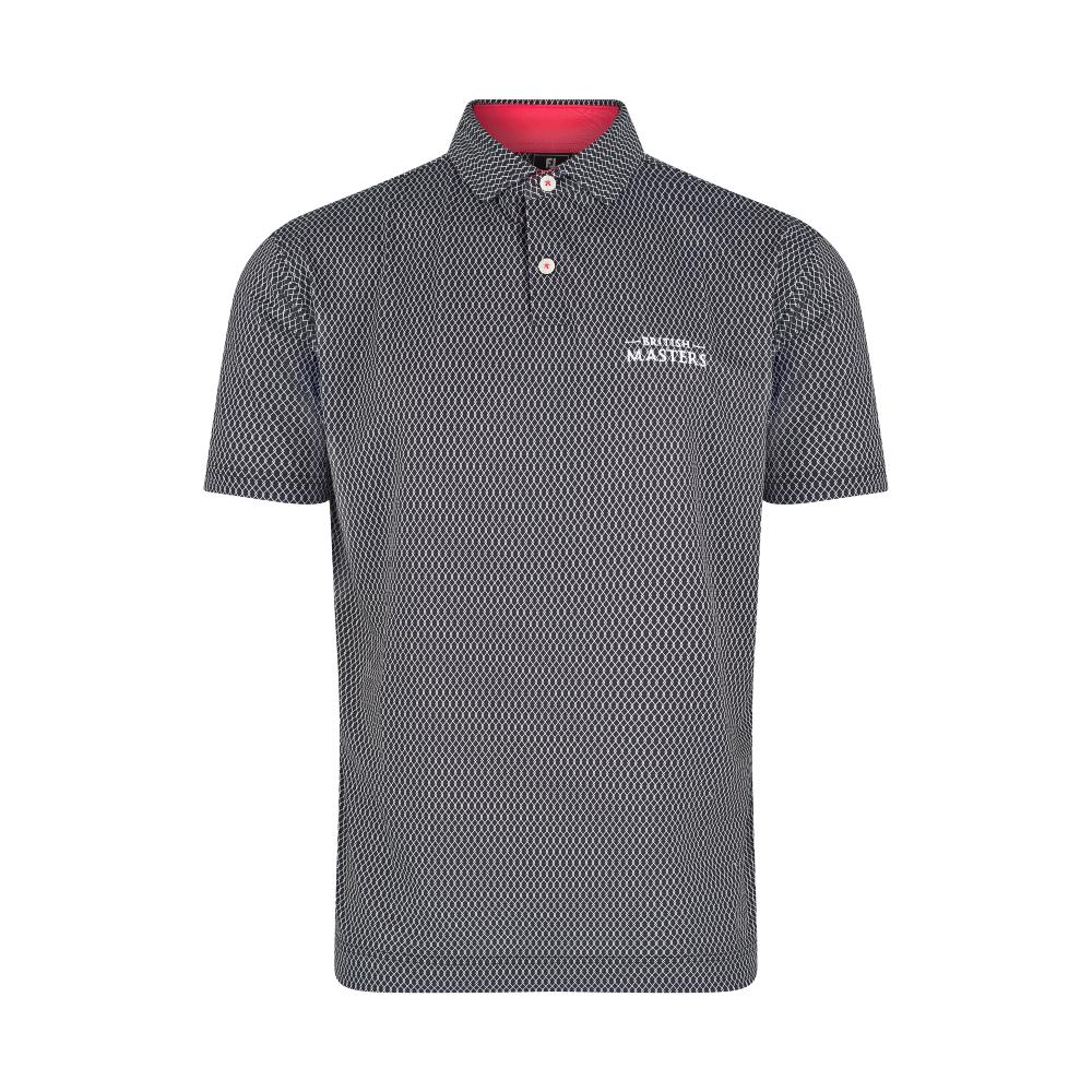 Betfred British Masters FootJoy Men's Black Pattern Polo Shirt