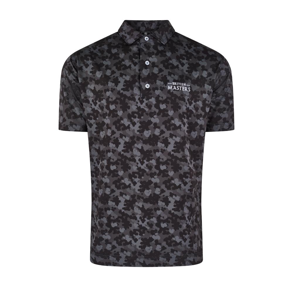 Betfred British Masters FootJoy Men's Black Camo Polo Shirt