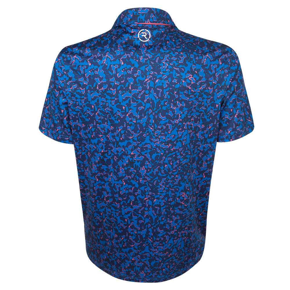 DP World Tour Reflo Men's Navy Ditsy Printed Polo Shirt