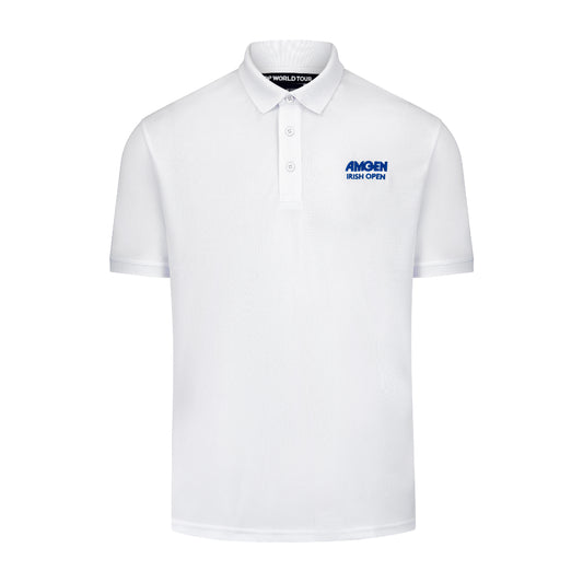 Amgen Irish Open Men's White Polo Shirt Front