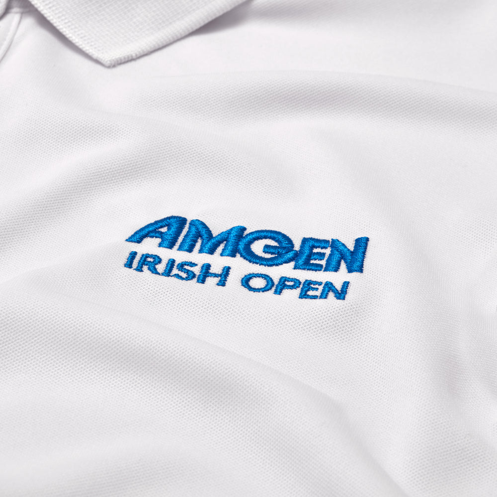 Amgen Irish Open Men&#39;s White Polo Shirt Detailed