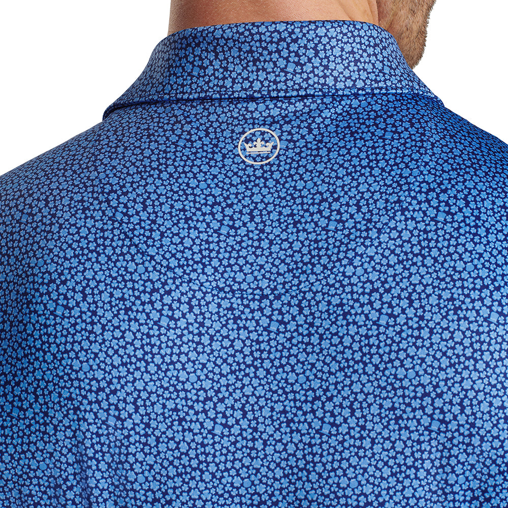 Amgen Irish Open Peter Millar Men's Luck of the Irish Blue Print Polo Shirt