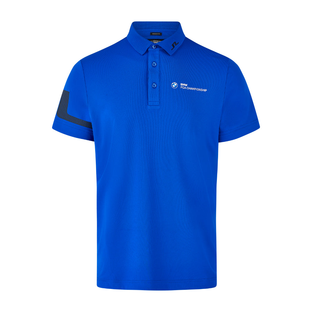 BMW PGA Championship J.Lindeberg Men's Blue Heath Polo Shirt