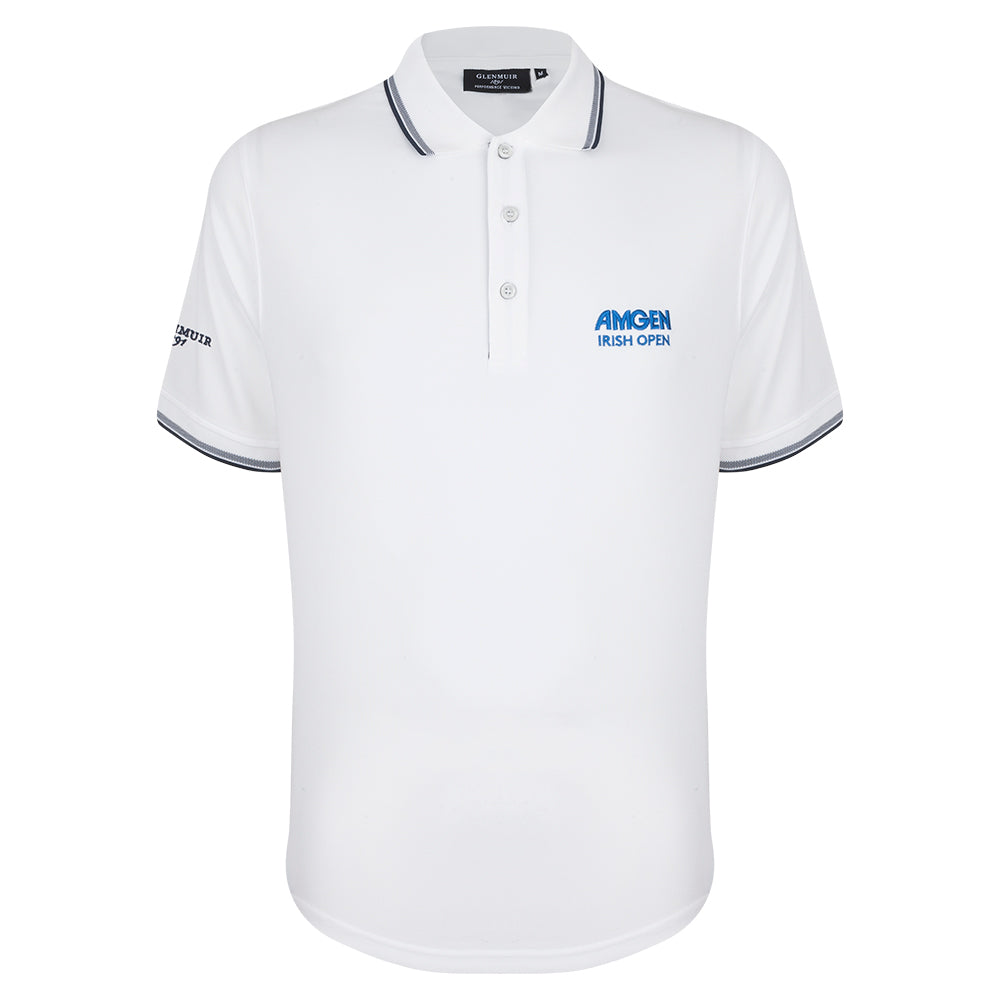 Amgen Irish Open Glenmuir Men's White Tipped Polo Shirt