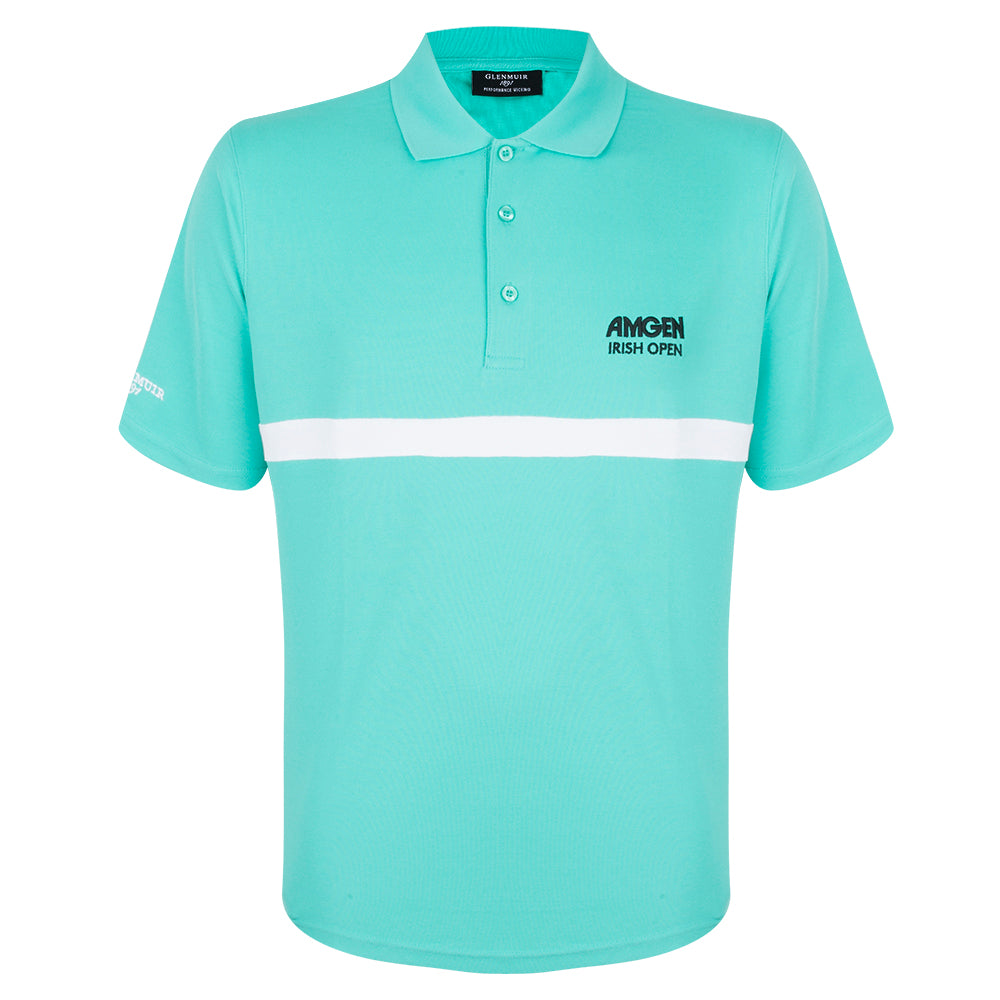 Amgen Irish Open Glenmuir Men's Green Striped Polo Shirt