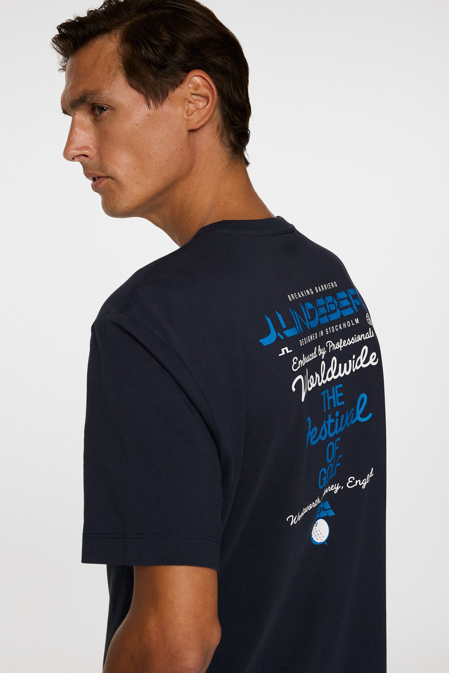 BMW PGA Championship J.Lindeberg Unisex Billy Festival of Golf Navy T-Shirt