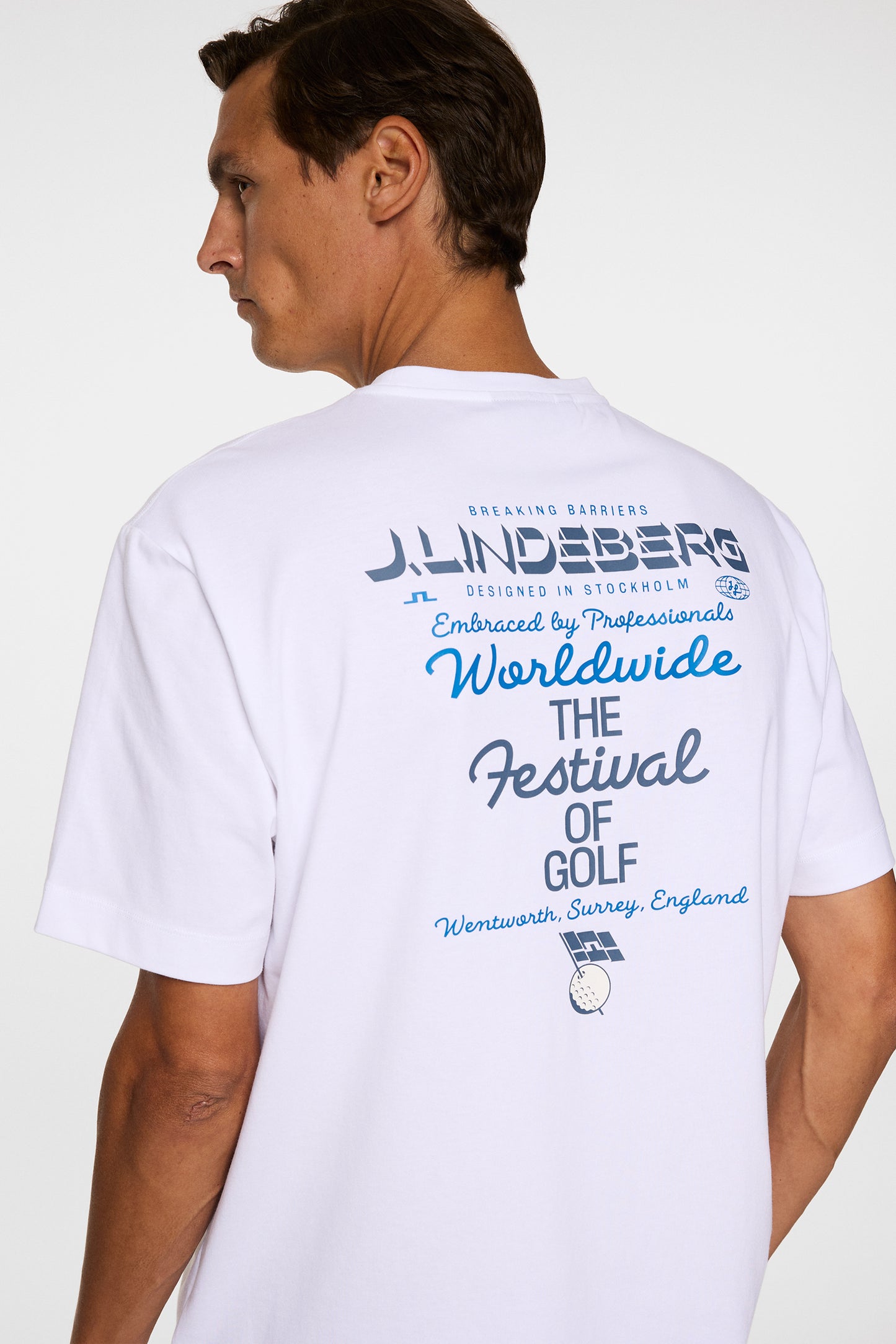 BMW PGA Championship J.Lindeberg Unisex Billy Festival of Golf White T-Shirt