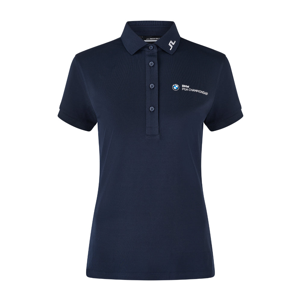 BMW PGA Championship J.Lindeberg Women's Navy Tour Tech Polo Shirt
