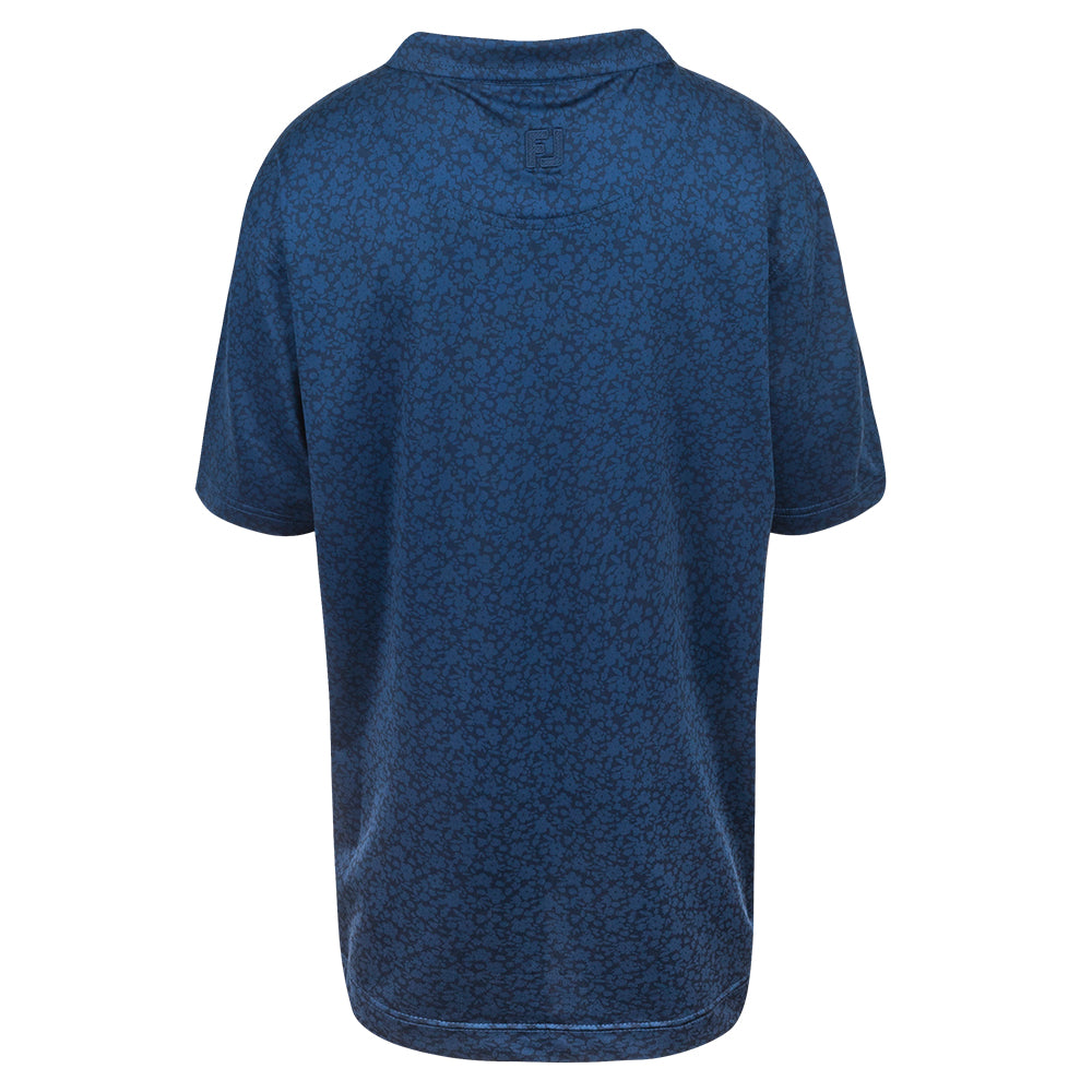 Amgen Irish Open FootJoy Youth Navy Floral Print Polo Shirt