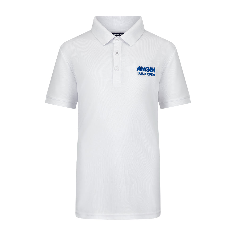Amgen Irish Open Youth White Polo Shirt Front