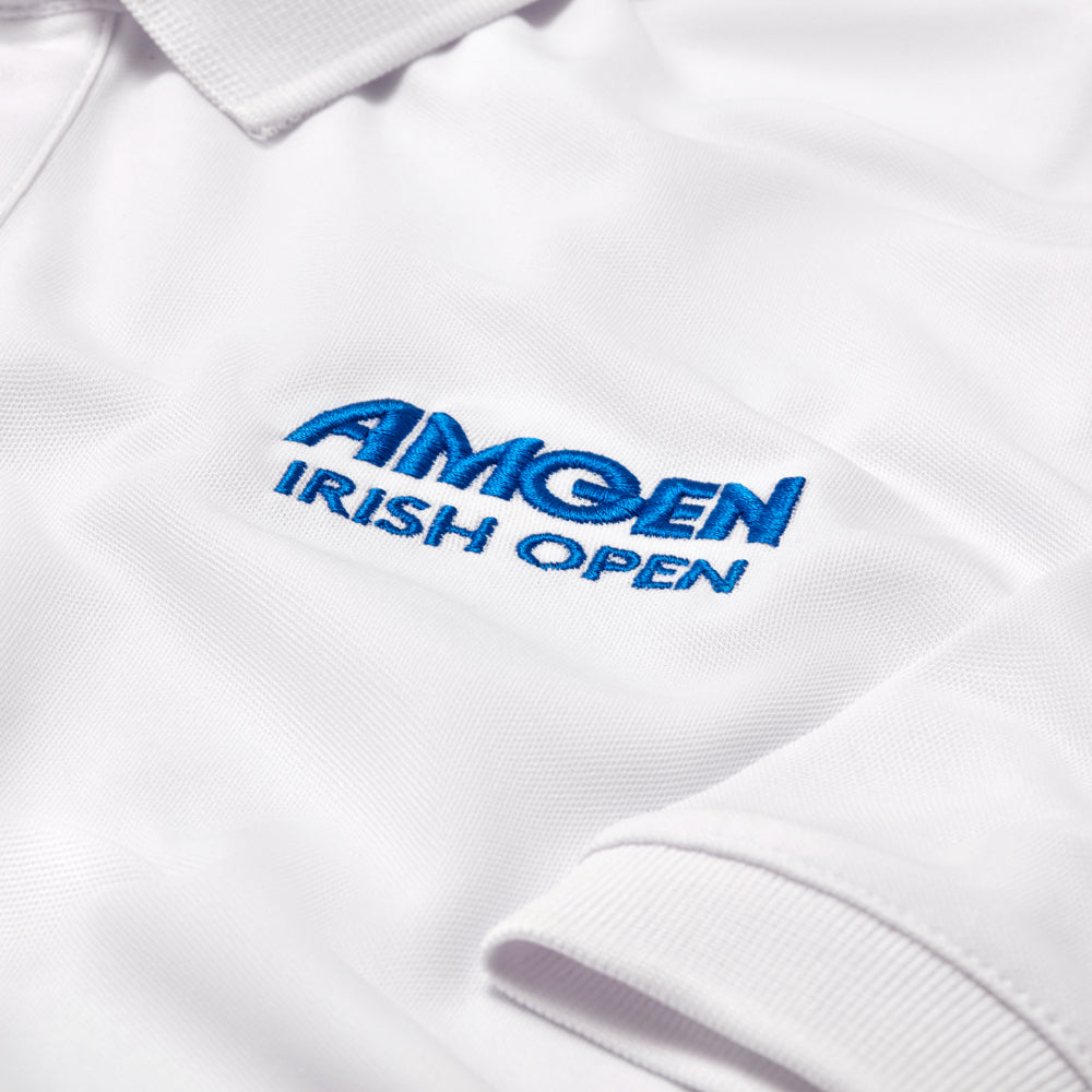 Amgen Irish Open Youth White Polo Shirt Detailed