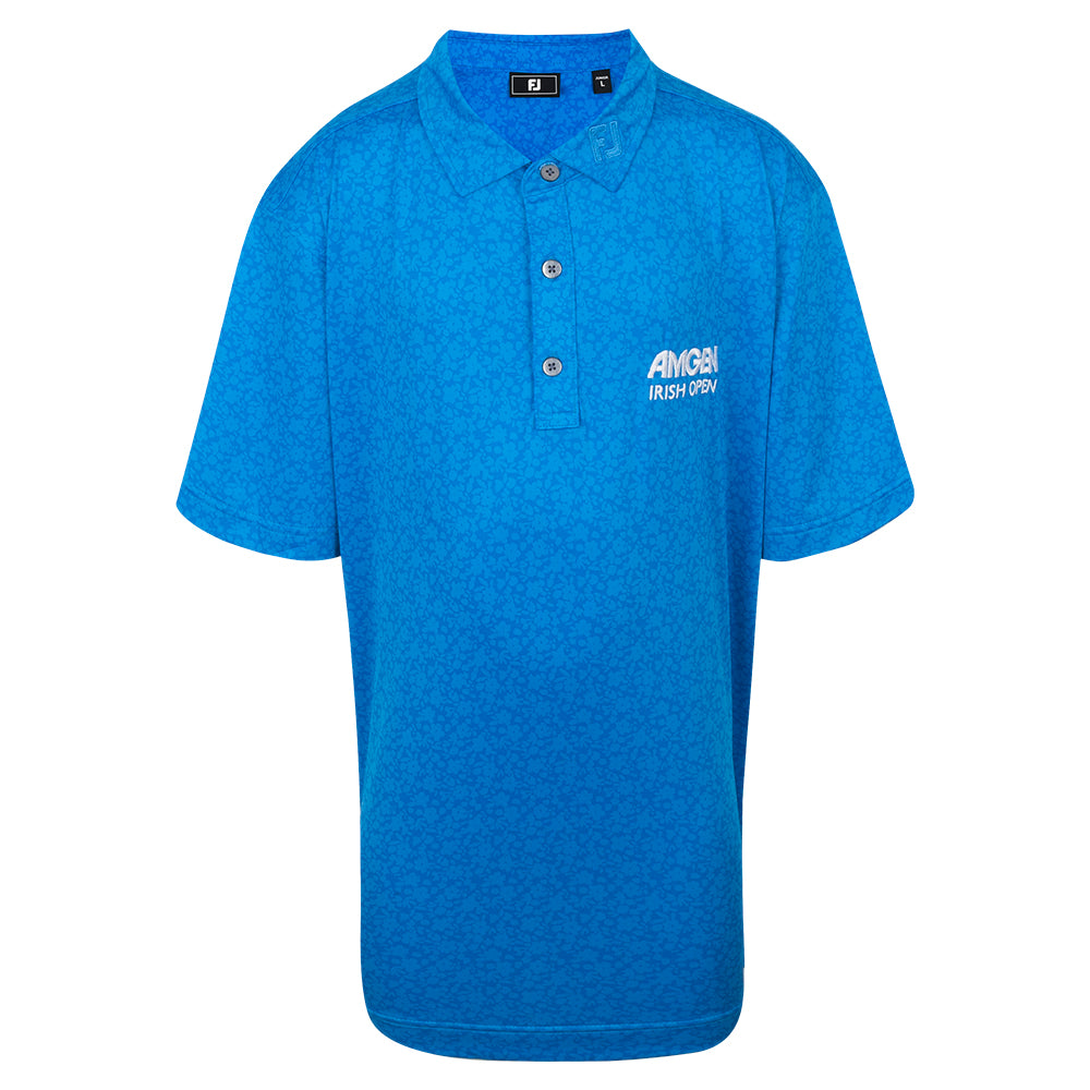 Amgen Irish Open FootJoy Youth Blue Floral Print Polo Shirt