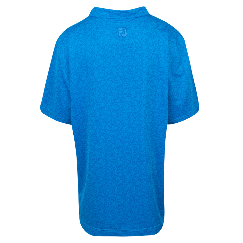 Amgen Irish Open FootJoy Youth Blue Floral Print Polo Shirt
