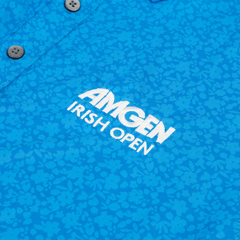 Amgen Irish Open FootJoy Youth Blue Floral Print Polo Shirt