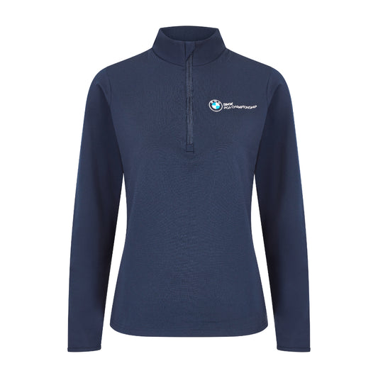 BMW PGA Championship Women's Navy 1/4 Zip Mid Layer - Front