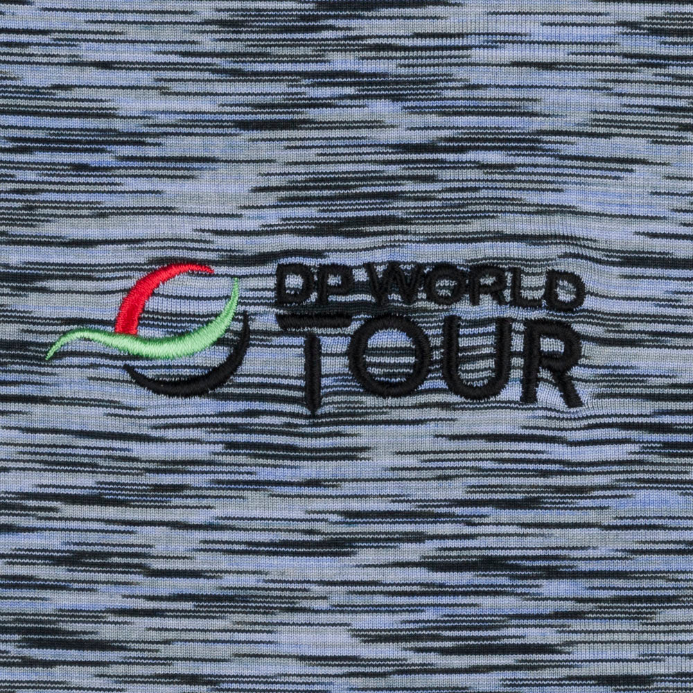 Women&#39;s DP World Tour Space Mid Layer - Lilac/Black - Badge Close-up