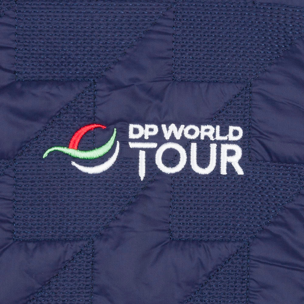 Women's DP World Tour Quilted Jacket - Navy - Badge Close-up