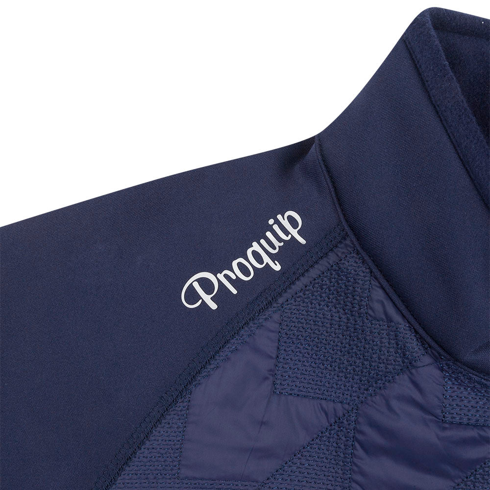 Women's DP World Tour Quilted Jacket - Navy - Logo Close-up