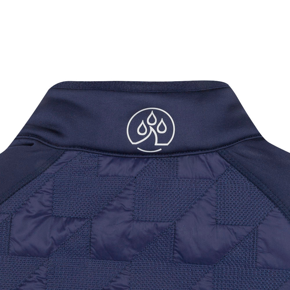 Women's DP World Tour Quilted Jacket - Navy - Back Logo Close-up