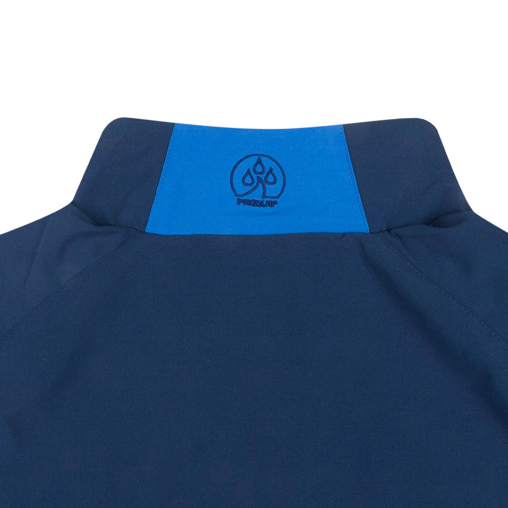 Mens DP World Tour Long Sleeve Wind Jacket - Navy/royal - Logo Close-up
