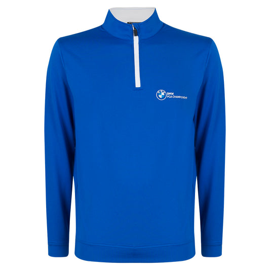 BMW PGA Championship Glenmuir Men's Royal Blue 1/4 Zip Mid Layer - Front