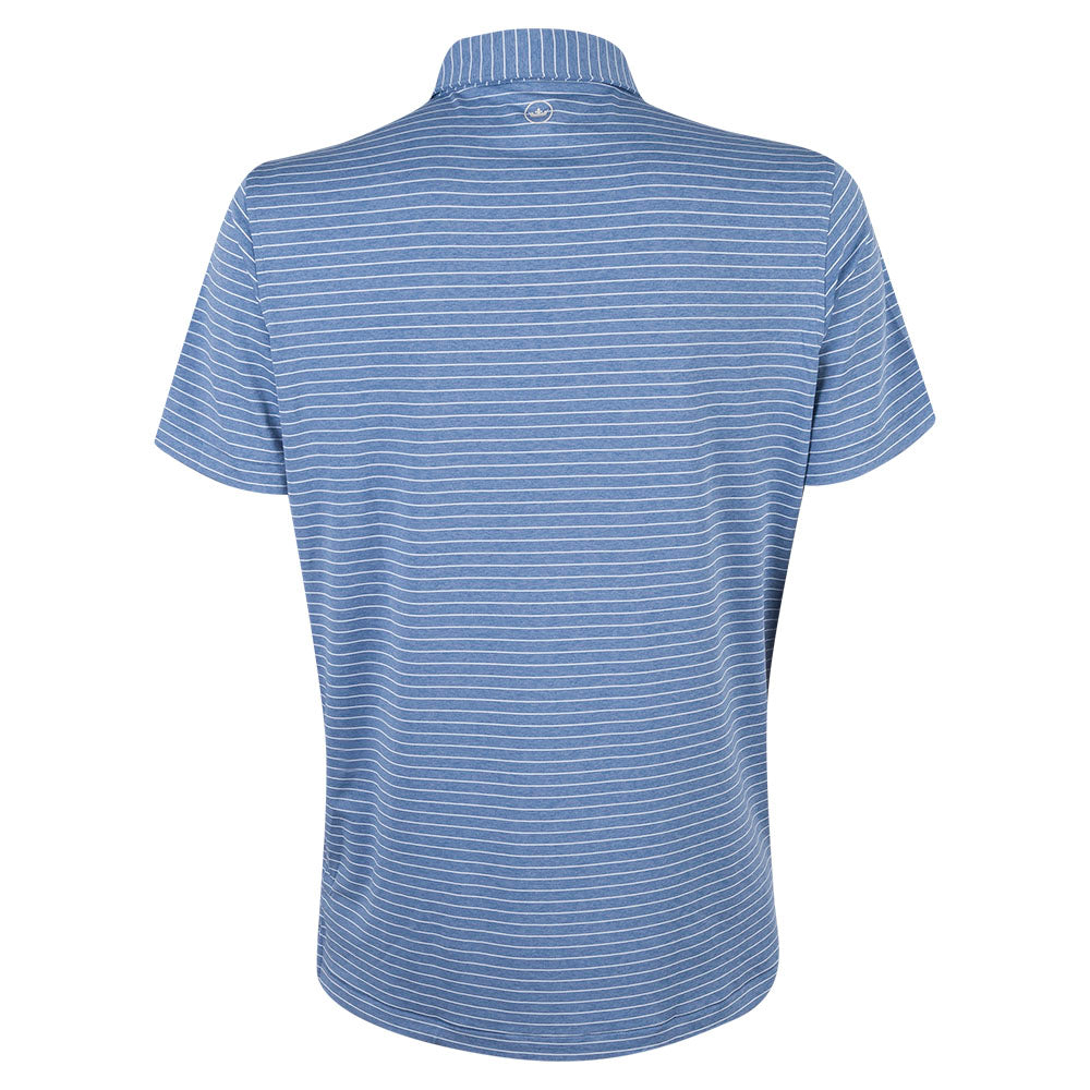 BMW PGA Championship Peter Millar Men's Blue Striped Polo - Back