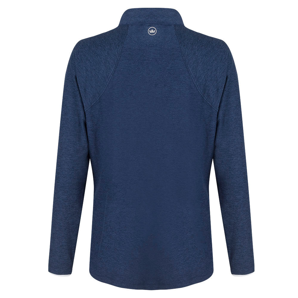 BMW PGA Championship Peter Millar Women's Navy 1/4 Zip Mid Layer - Back