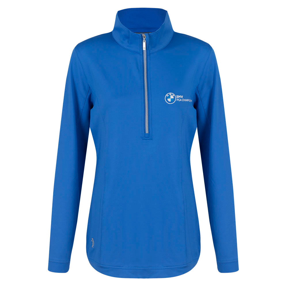 BMW PGA Championship Glenmuir Women's Royal Blue 1/2 Zip Mid Layer - Front