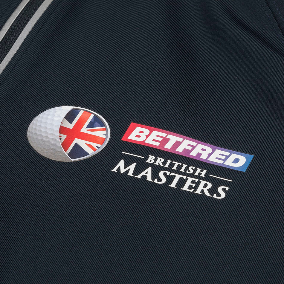 British Masters Men&#39;s 1/4 Zip Mid Layer - Navy - Badge Close-up