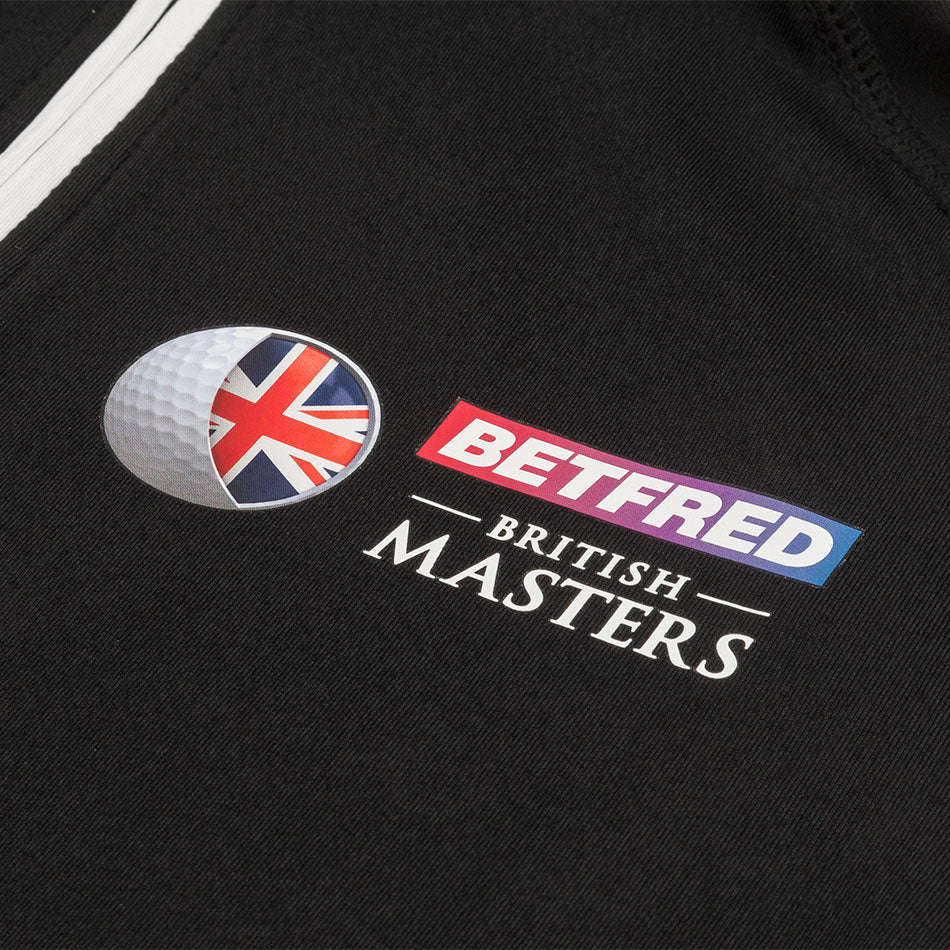 British Masters Women&#39;s 1/4 Zip Mid Layer - Black - Badge Close-up
