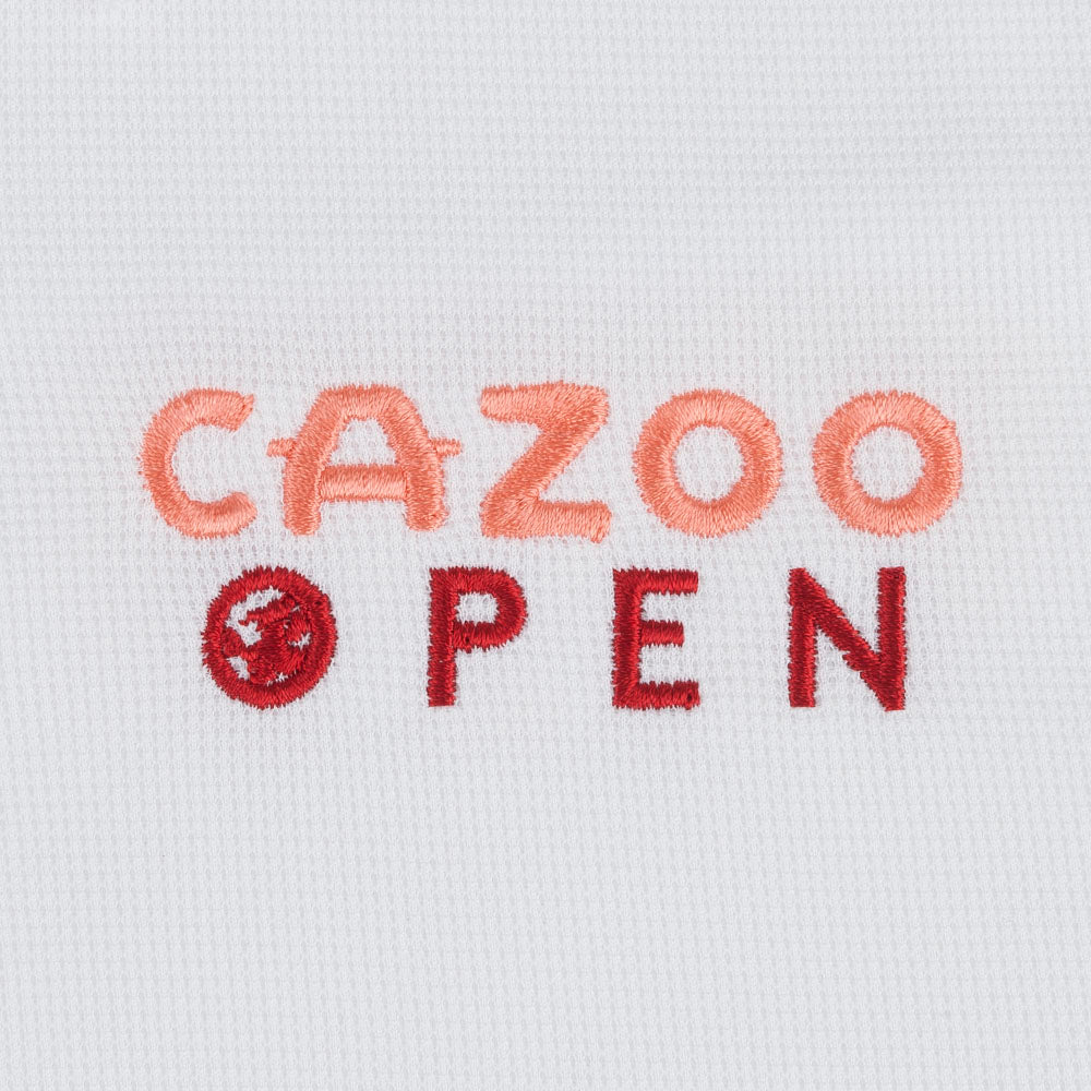 CAZOO Open Men's Plain Polo - Badge Close-up White