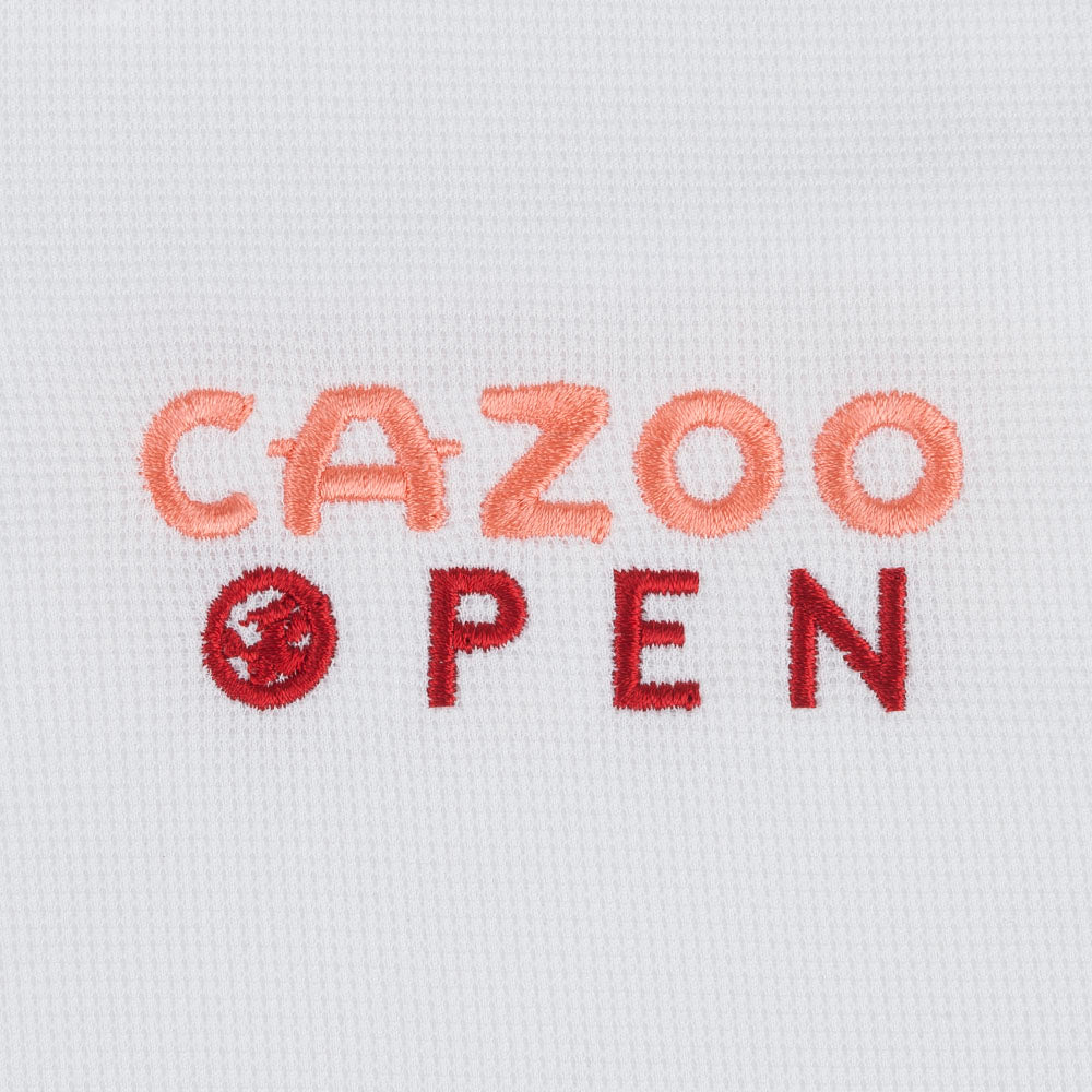 CAZOO Open Men&#39;s Plain Polo - Badge Close-up White